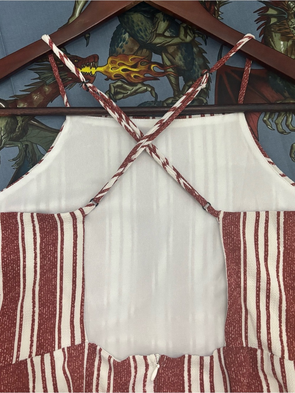Le Lis Rust & White Striped Maxi Dress, S - Picture 3 of 3